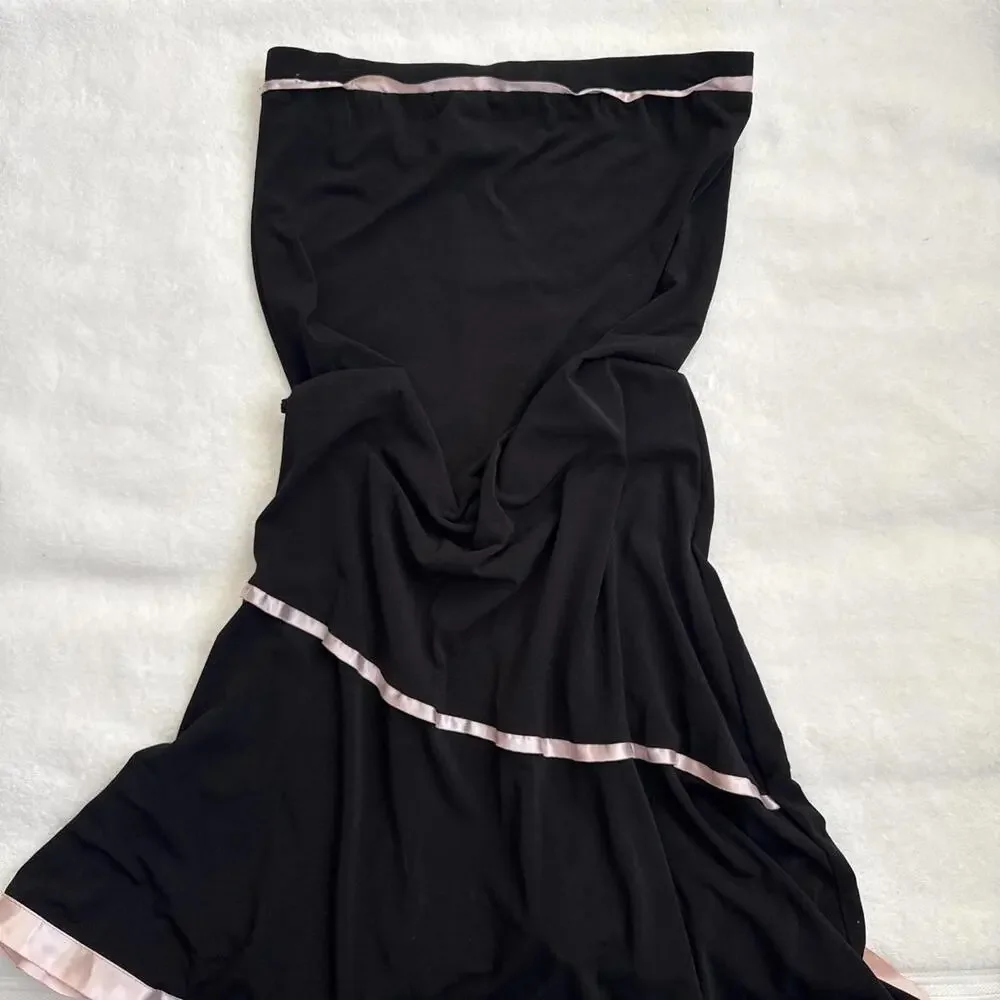 adorable chic black‎ and pink asymmetrical skirt